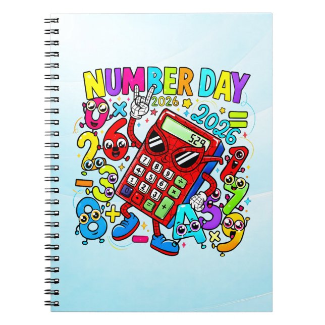 Cuaderno Number Day Maths Notebook | Fun Colourful Numbers (Frente)