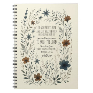 Cuaderno Numbers 6:24–26 Bendición Sacerdotal Floral Vintag