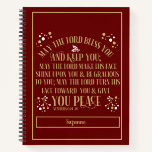 Cuaderno Número de Bendición de Oro Personalizado 6:24-26