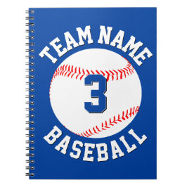 Cuaderno Número de jugador de béisbol personalizado y nombr