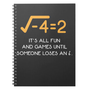 Cuaderno Número imaginario Matemático gracioso nerd matem