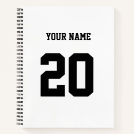 Cuaderno Número y nombre del Personalizado blanco y negro