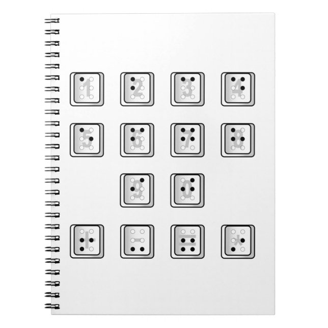 Cuaderno Números clave de computadora en Braille (Frente)