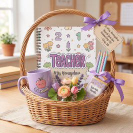 Cuaderno Números Morados Patrón de Maestra Escuela 