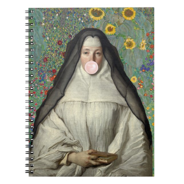 Cuaderno Nun que sopla un chicle rosado (Frente)