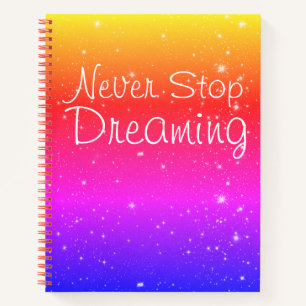 Cuaderno Nunca Dejes de Soñar Estrellas de Arcoíris