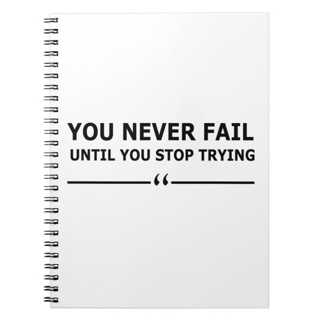 Cuaderno nunca fallará hasta que deje de probar la motivaci (Frente)