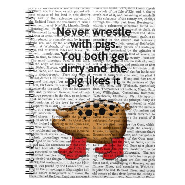 Cuaderno Nunca luchar con cerdos (Frente)