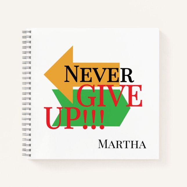 Cuaderno Nunca renuncies a las citas motivacionales inspira (Anverso)