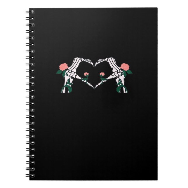Cuaderno Nunca se quiere - Rosas de Skeleton Hands (Frente)