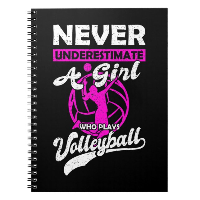 Cuaderno Nunca Subestimes A Un Chica Que Juega Al Voleibol  (Frente)