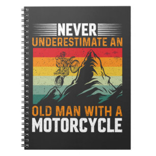 Cuaderno Nunca Subestimes A Un Viejo Con Motocicleta