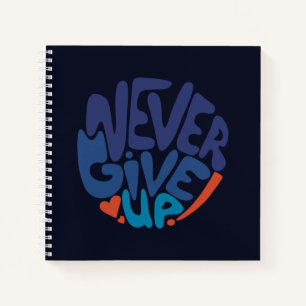 Cuaderno Nunca te rindas - Cita de cumpleaños azul y rojo o