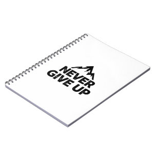 Cuaderno Nunca te rindas texto con pico de montaña 