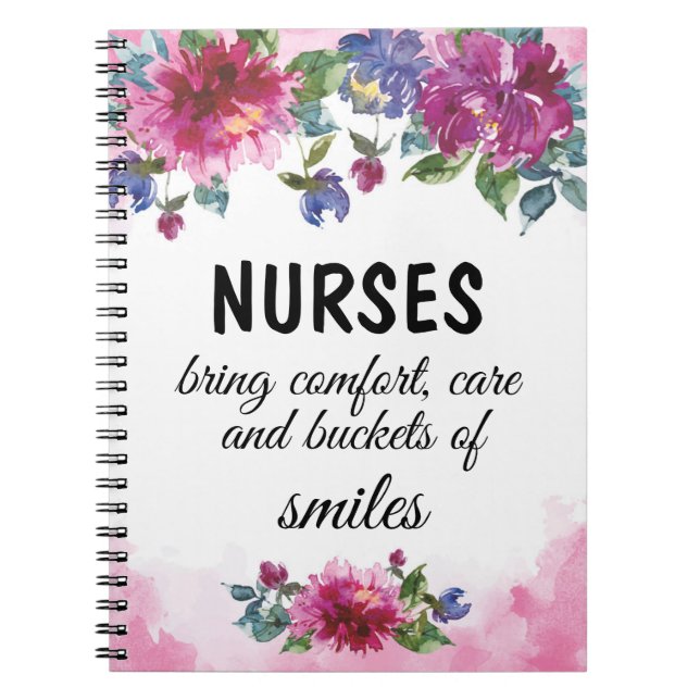 Cuaderno Nurse Apreciación Regalo Floral Diseño femenino (Frente)