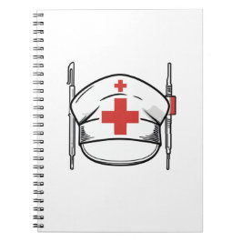Cuaderno Nurse Cap with Red Cross and Medical Tools Design