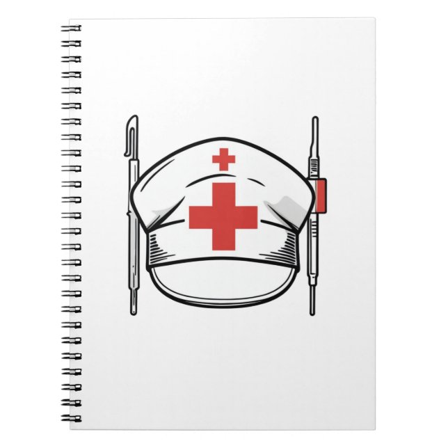 Cuaderno Nurse Cap with Red Cross and Medical Tools Design (Frente)