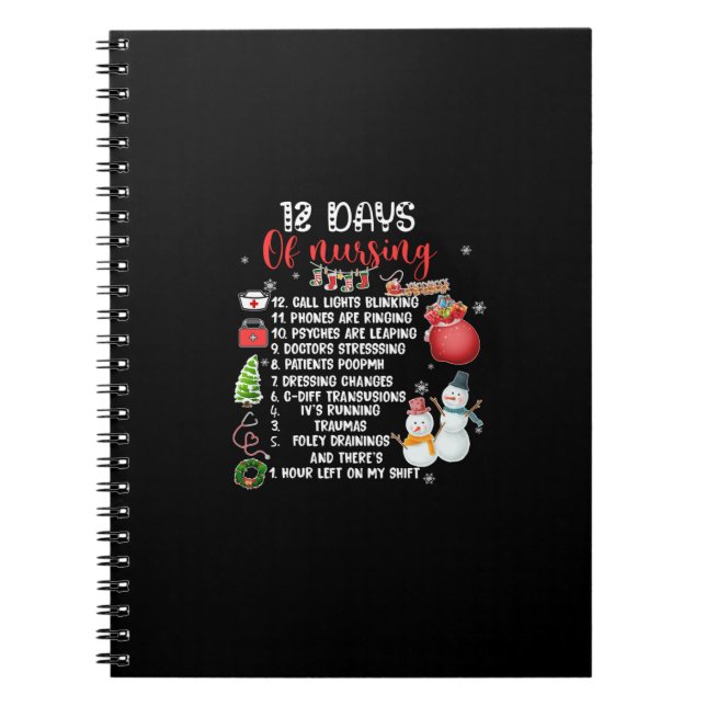 Cuaderno Nurse Gift | 12 Días De Enfermería (Frente)
