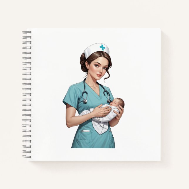 Cuaderno Nurse Holding Newborn – Gentle Care Medical Design (Anverso)