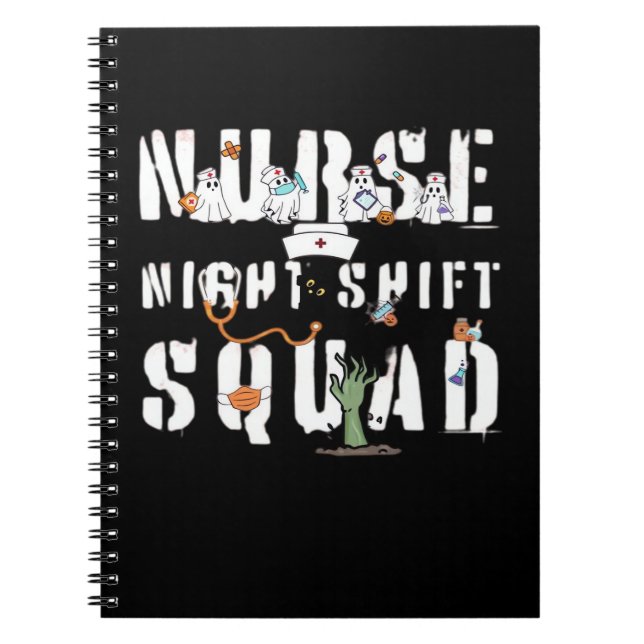 Cuaderno Nurse Night Shift Halloween Squad Classic T-Shirt (Frente)