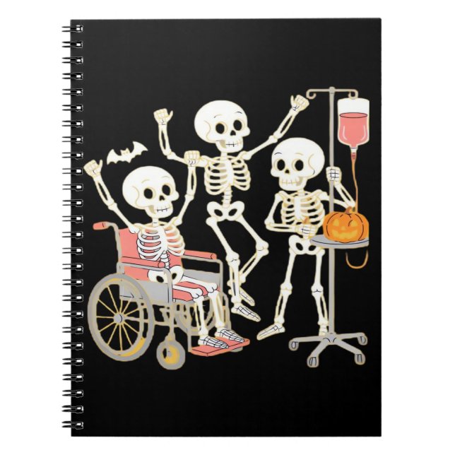 Cuaderno Nurse Skeleton Funny Halloween Healthcare Essentia (Frente)