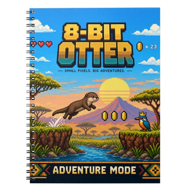 Cuaderno Nutria, arte de píxeles retro de 8 bits (Frente)