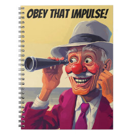 Cuaderno Obedece ese impulso, viejo con catalejo, divertido