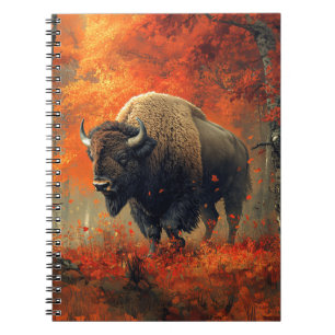 Cuaderno Obra artística de Bison in the Autumn Woods
