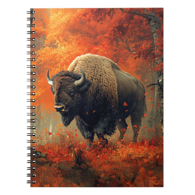 Cuaderno Obra artística de Bison in the Autumn Woods (Frente)