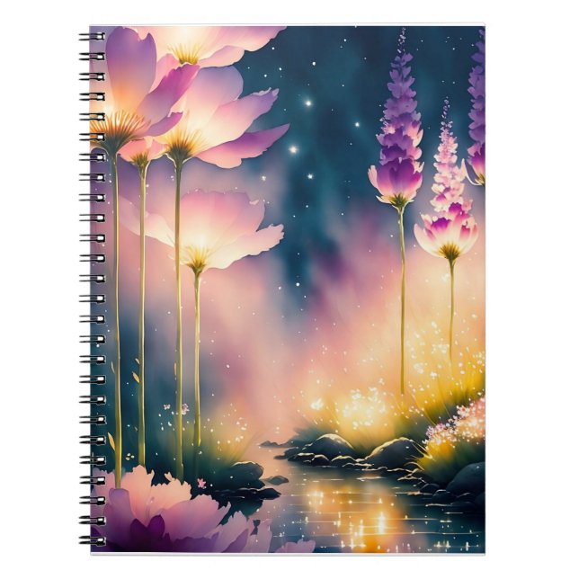 Cuaderno Obra artística de las flores del Cosmos (Frente)
