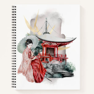 Cuaderno Obra artística japonesa de Geisha Chica