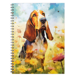 Cuaderno Obra de arte colorida de la Basset Hound
