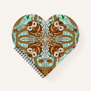 Cuaderno Obra de arte de la lechuza de mano Mandala