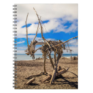 Cuaderno Obra de arte en la playa de Hokitika, Nueva Zeland
