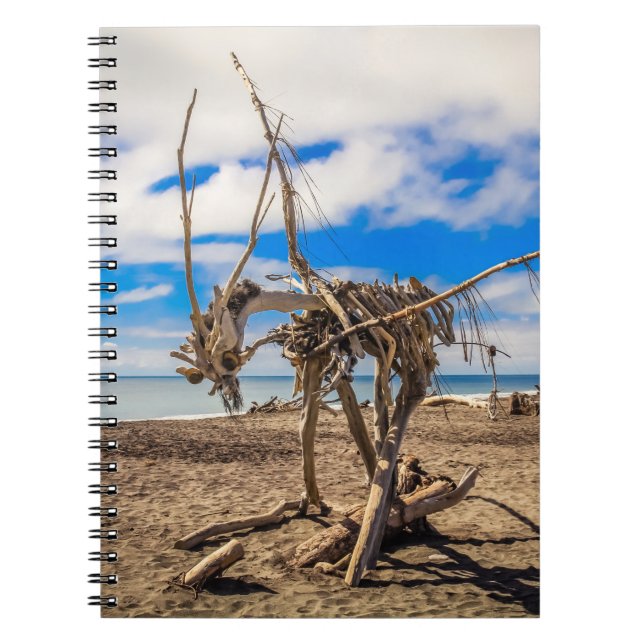 Cuaderno Obra de arte en la playa de Hokitika, Nueva Zeland (Frente)