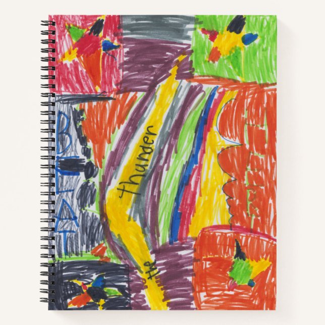 Cuaderno Obra de arte infantil de estilo agudo o foto (Anverso)