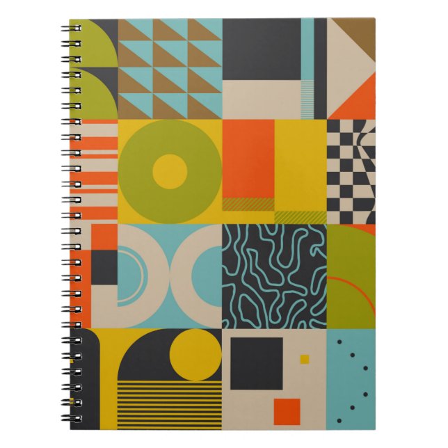 Cuaderno Obra de arte inspirada en el futuro retro de símbo (Frente)