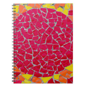 Cuaderno Obra de arte roja, naranja y amarilla