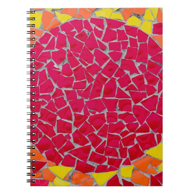 Cuaderno Obra de arte roja, naranja y amarilla (Frente)