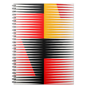 Cuaderno Obra de arte roja, negra y amarilla