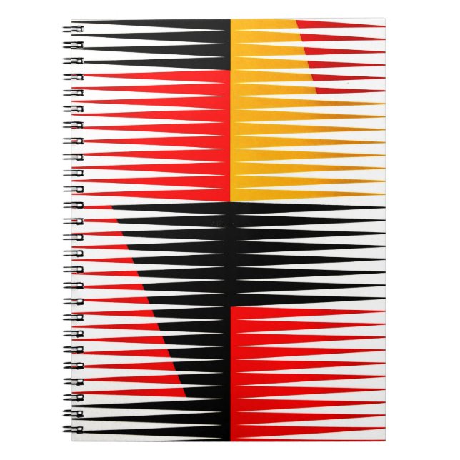 Cuaderno Obra de arte roja, negra y amarilla (Frente)