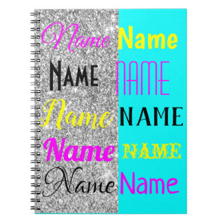 Cuaderno obsequio personalizado de CMYK Cyan y purpurina de