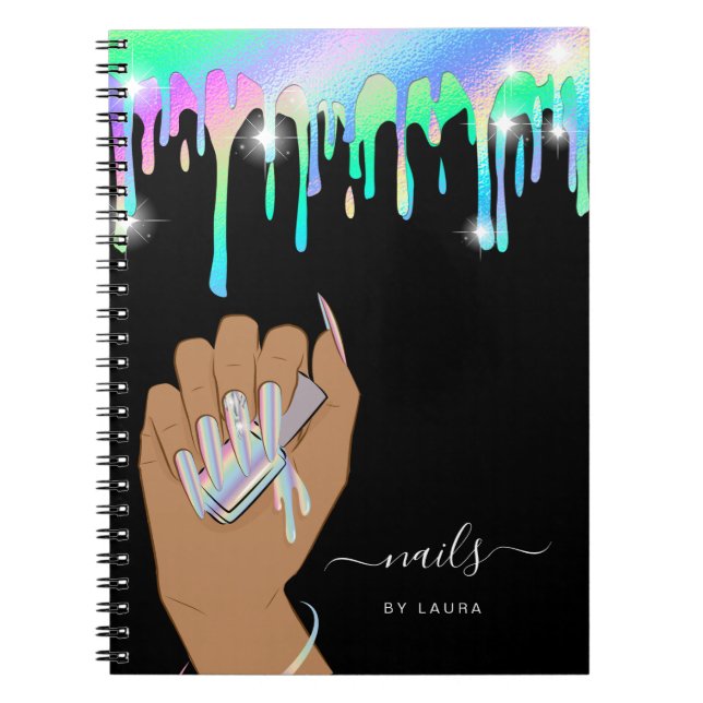 Cuaderno Obsequios holográficos de técnico de uñas (Frente)