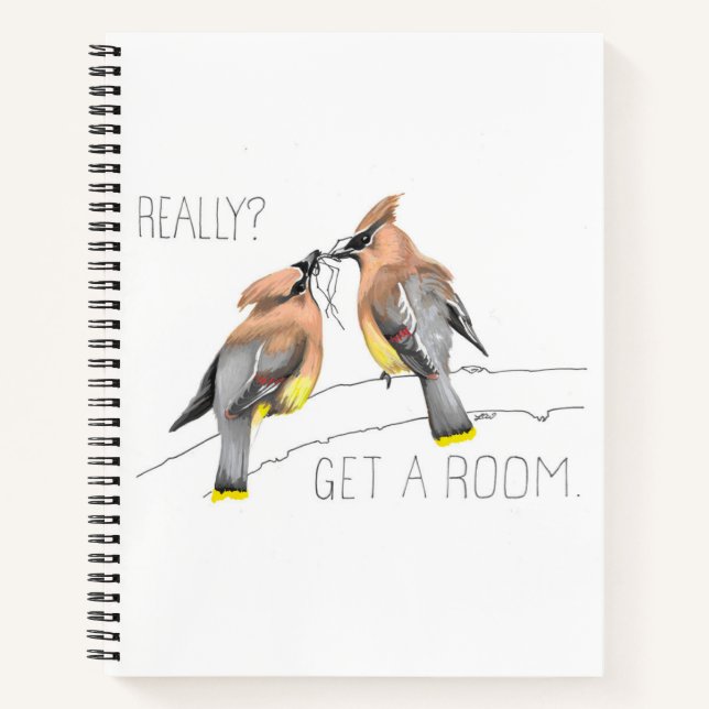 Cuaderno Obtener una habitación (Cedar Waxwings Courting) (Anverso)