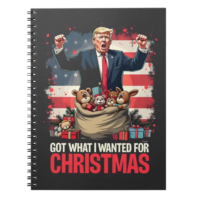 Cuaderno Obtuve lo que quería para los Navidades Trump Sant (Frente)