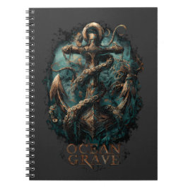 Cuaderno Ocean Grave Kraken Anchor Dark Fantasy 