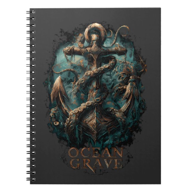 Cuaderno Ocean Grave Kraken Anchor Dark Fantasy  (Frente)