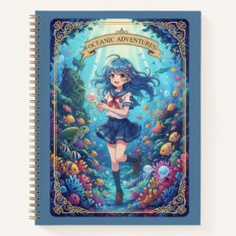Cuaderno Oceanic Adventures Anime Girl Underwater Journal