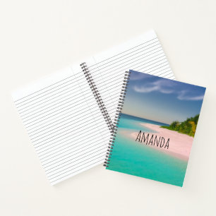 Cuaderno Océano Acuamarino Playa Tropical Escénica