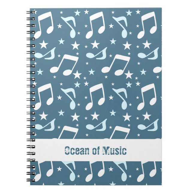 Cuaderno Océano de música con patrón (Frente)
